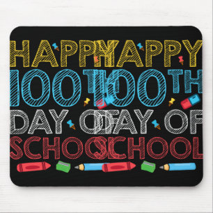 Happy 100th Day Of School Teacher Student 100 Days Mouse Pad