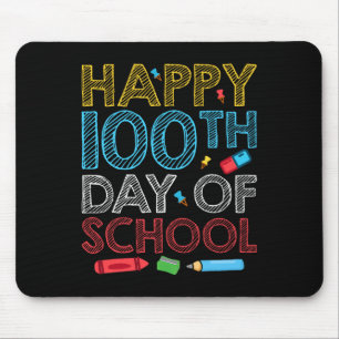 Happy 100th Day Of School Teacher Student 100 Days Mouse Pad