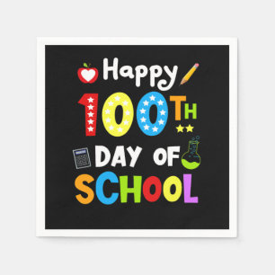 Happy 100th Day of School Teacher Student 100 days Napkin