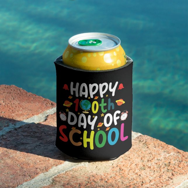 Happy 100th Day of School Teacher Student Can Cooler (In Situ Pool)