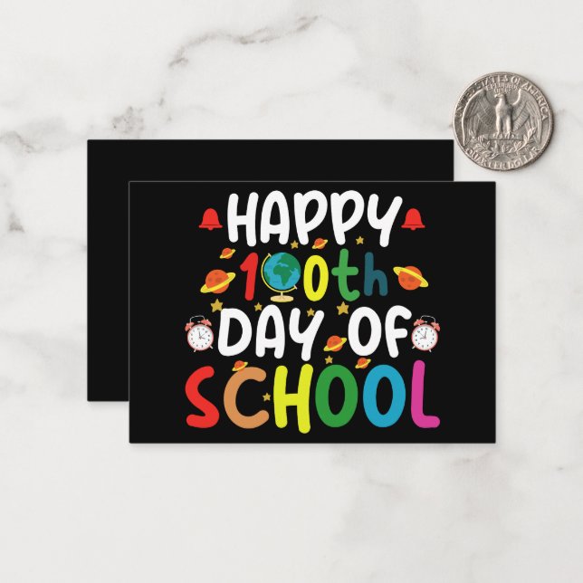 Happy 100th Day of School Teacher Student Card (Front/Back In Situ)