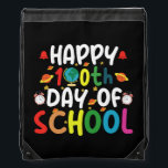 Happy 100th Day of School Teacher Student Drawstring Bag<br><div class="desc">Happy 100th Day of School 100 Days of School Teacher Student T-Shirt</div>