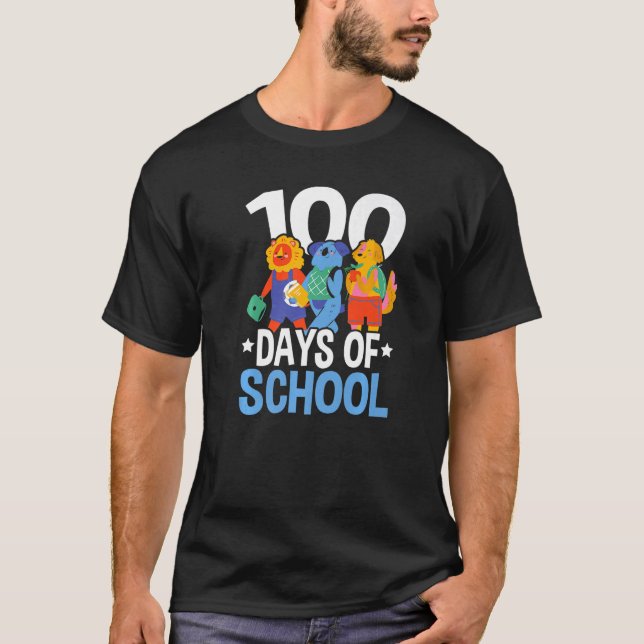 Happy 100th Day Of School Teacher Student Educator T-Shirt (Front)