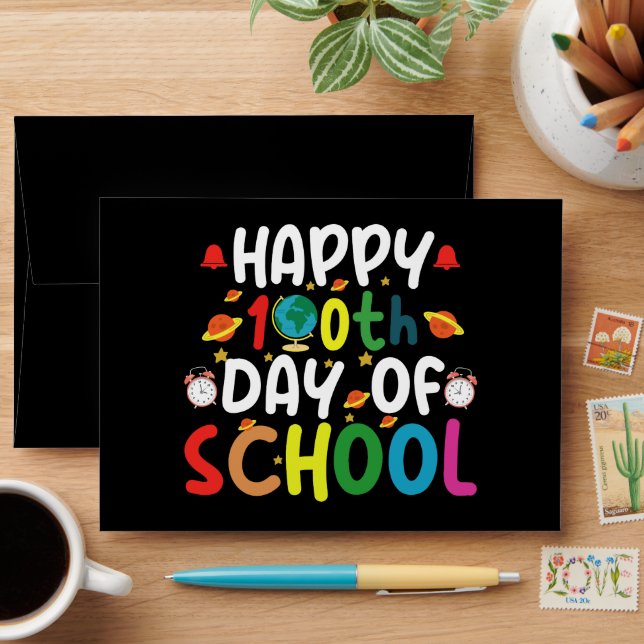 Happy 100th Day of School Teacher Student Envelope (Desk)