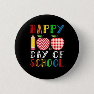 Happy 100th Day of School Teacher Student Kids Gif 6 Cm Round Badge