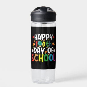 Happy 100th Day of School Teacher Student Water Bottle