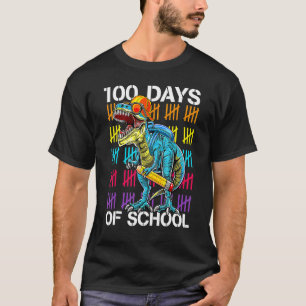 Happy 100th Day of School Teachers 100 Days T-Rex T-Shirt