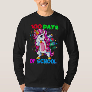 Happy 100th Day Of School Teachers Unicorn 100 Day T-Shirt