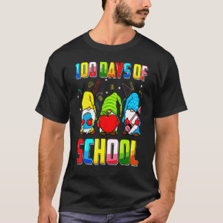 Happy 100th Day Of School Three Gnomes Virtual Tea T-Shirt