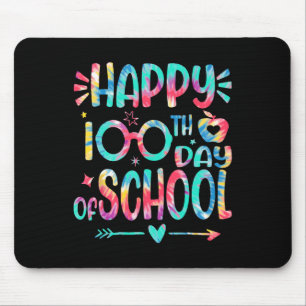 Happy 100th Day Of School Tie Dye 100 Days Smarter Mouse Pad