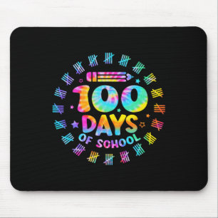 Happy 100th Day Of School Tie Dye 100 Days Smarter Mouse Pad