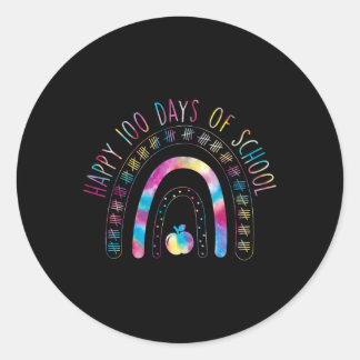Happy 100th Day Of School Tie Dye Rainbow 100 Days Classic Round Sticker