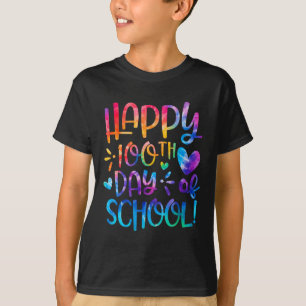 Happy 100th Day Of School Tie Dye Rainbow 100 Days T-Shirt