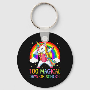 Happy 100th Day Of School Unicorn 100 Magical Days Key Ring