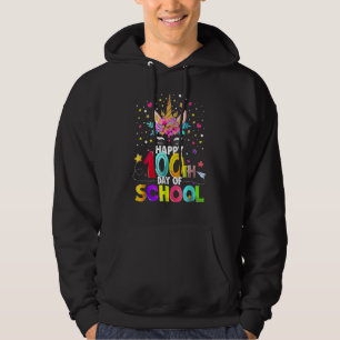 Happy 100th Day Of School Unicorn Face Mask Virtua Hoodie