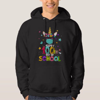 Happy 100th Day Of School Unicorn Face Mask Virtua Hoodie