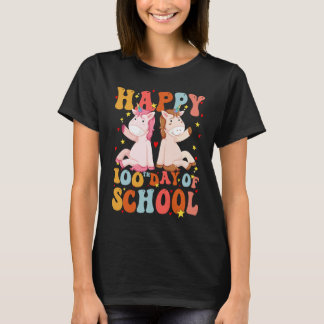 Happy 100th Day Of School Unicorn  Teachers Kids T-Shirt