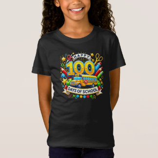 Happy 100th Day School Milestone Kids Teachers Bus T-Shirt