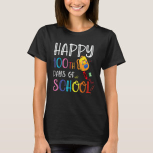 Happy 100th Days Of School Back Pack Students Teac T-Shirt