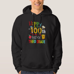 Happy 100th Days Of School Colourful Kids School Hoodie
