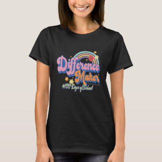 Happy 100th Days Of School Retro Groovy Teachers K T-Shirt