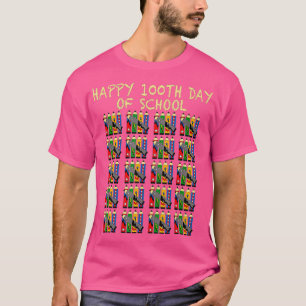 Happy 100TH Days Of School T Cute Tally Crayons T-Shirt