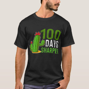 Happy 100th Days Sharper Teachers Cute Cactus Grap T-Shirt