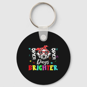 Happy 101 Days Brighter Cute Dog Boys Girls 100 Da Key Ring