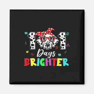 Happy 101 Days Brighter Cute Dog Boys Girls 100 Da Magnet