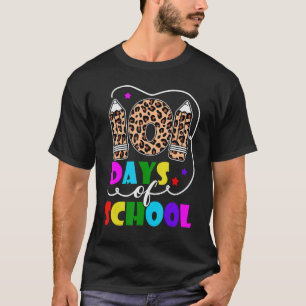 Happy 101 Days Of School Leopard Student 100 Days  T-Shirt