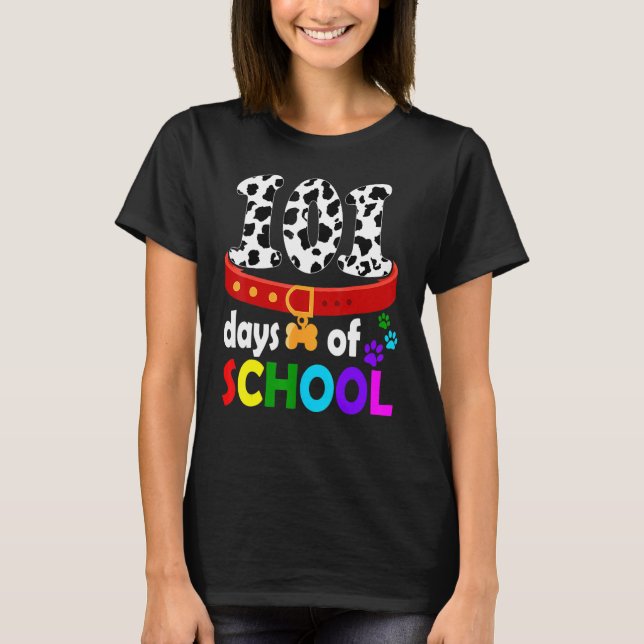 Happy 101 Days School Cute Dog 100 Days Smarter St T-Shirt (Front)