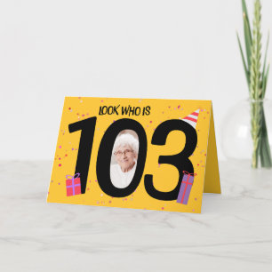 Happy 103rd Birthday Big 103 Picture Frame Holiday Card