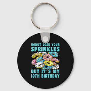 Happy 10 birthday 10 year old doughnut 10th birthd key ring