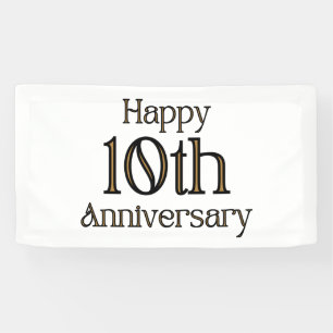 Happy 10th Anniversary 1.6x3 Vinyl Banner