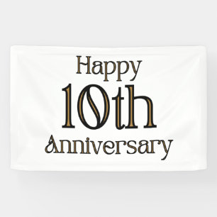 Happy 10th Anniversary 2.5x4 Vinyl Banner