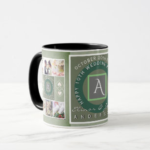 "Happy 10th Anniversary"6 photos Tin colour Mug
