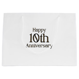 Happy 10th Anniversary Large Gift Bag