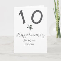 Happy 10th anniversary name date grey metal star b