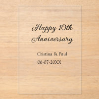 Happy 10th anniversary simple minimal wedding name