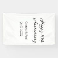 Happy 10th anniversary simple minimal wedding name