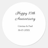 Happy 10th anniversary simple minimal wedding name