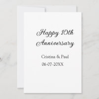 Happy 10th anniversary simple minimal wedding name