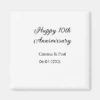 Happy 10th anniversary simple minimal wedding name