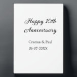 Happy 10th anniversary simple minimal wedding name plaque<br><div class="desc">design</div>