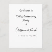 Happy 10th anniversary simple minimal wedding name