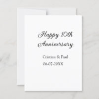Happy 10th anniversary simple minimal wedding name