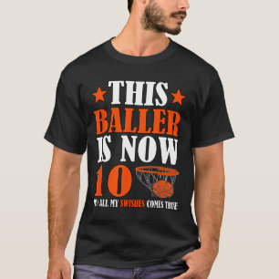 Happy 10th Birthday 10 Year Old Basketball 10th Bi T-Shirt