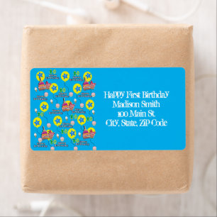 Happy 10th Birthday Address Labels, Blue