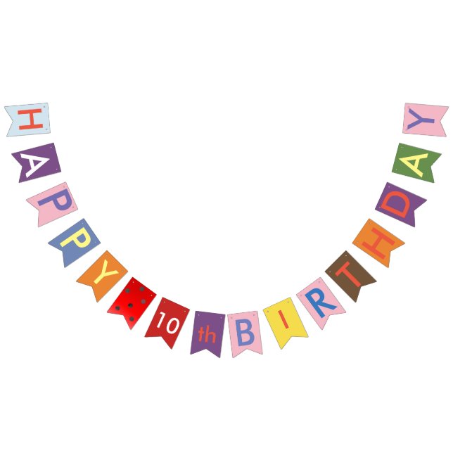 happy 10th birthday bunting flags (All)