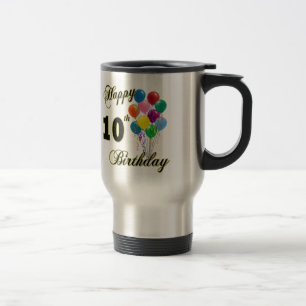 Happy 10th Birthday Gifts and Birthday Apparel Travel Mug